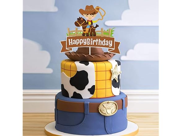 Cowboy Happy Birthday Cake Topper