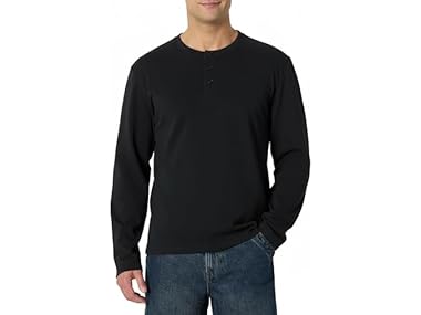 $8.99, Was $19.90, 54% Off! Amazon Essentials Men Long-Sleeve Henley Shirt dealfomo