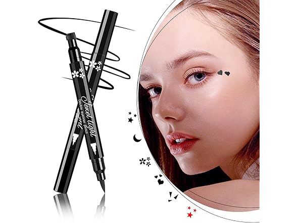 Pinkiou 6Pcs Eyeliner Stamp Pen Set