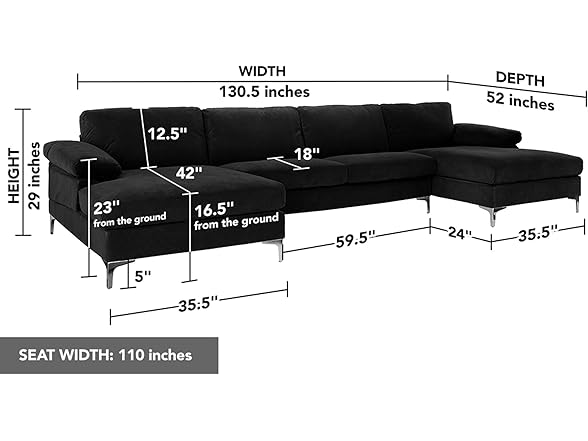 Casa Andrea Milano Modern U-Shape Sectional Sofa