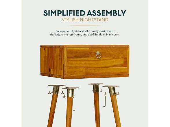 Bme Alden Nightstand 1-Drawer Caramel