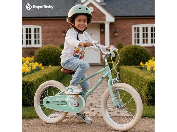 RoyalBaby EZ Kids Bike, 16 Inch, Green