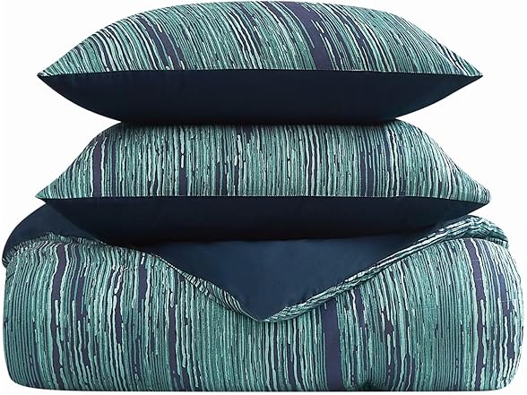 Vince Camuto Linework Stripe 100% Cotton 3 Piece Duvet Set