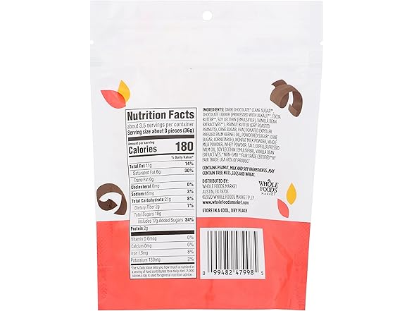 365 WFM Mini Dark Choc PB Cups 4.7oz