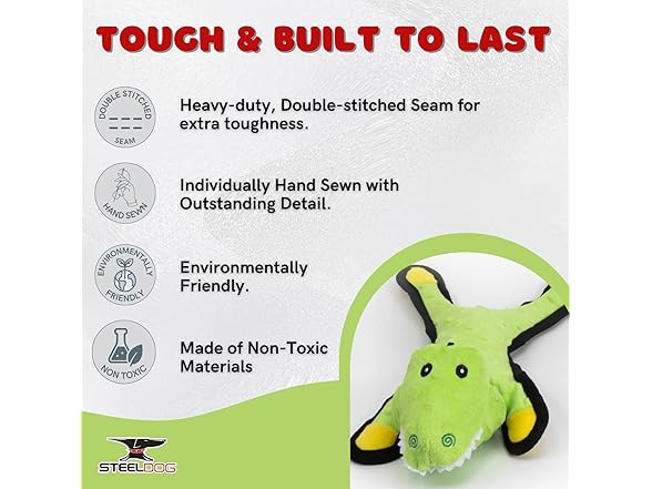 Steel Dog Bumpy Gator Squeaker Dog