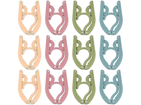 12 Pcs Plastic Folding Clothes Hangers