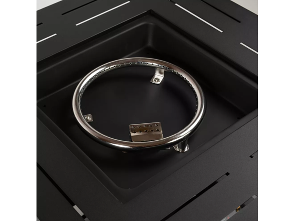 28" Sq 50k BTU Steel Fire Table – Black