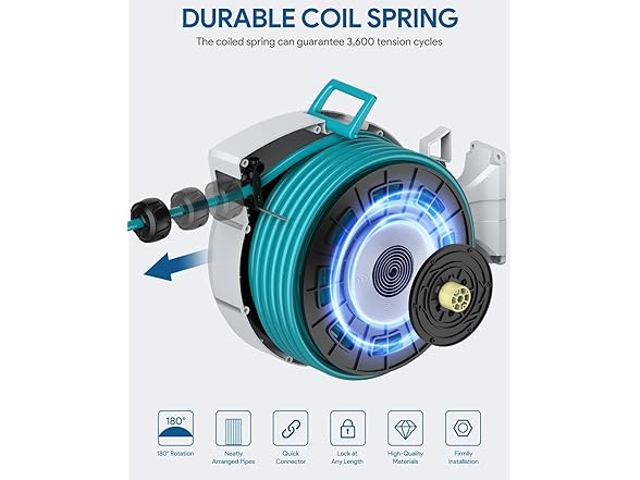 Retractable Garden Hose Reel 1/2"X100ft
