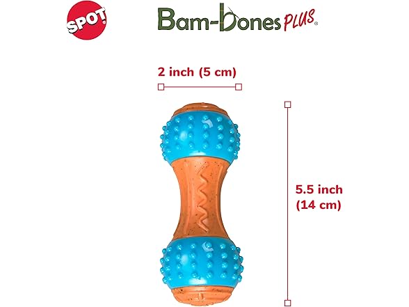 SPOT Bam-Bones Plus Gigglers Dumbbell Durable Dog Chew Toy