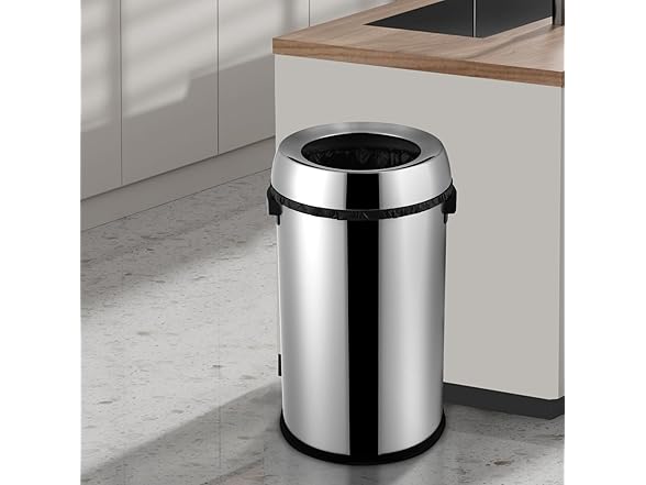 Takywep 17 Gallon Stainless Steel Open Top Trash Can,65 Liter 