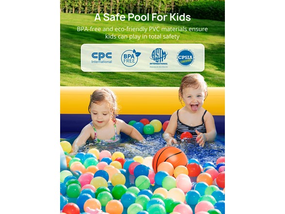 Evajoy Inflatable Kiddie Pool 90x55x3