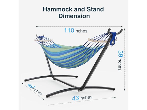 ANAGOO AN-DC-Wideblue Double Hammock with stand for
