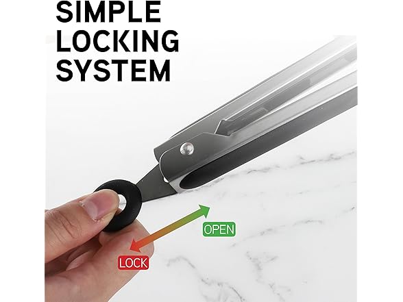 Stainless Steel Silicone Tipped Tongs Set