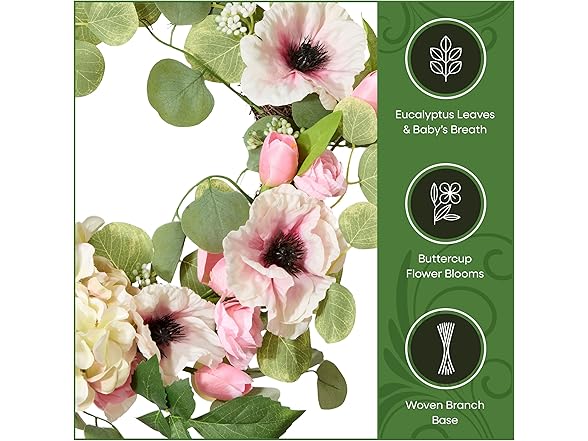 National Tree Company 22" Floral Artificial Spring Wreath