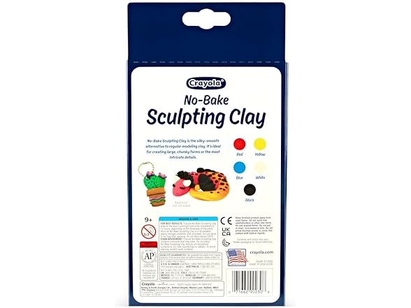 Crayola No Bake Sculpting Clay (5 Colors), 2oz