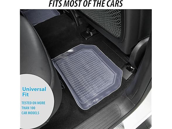 Zone Tech FM0004 4 Pc Set Clear Rubber Floor Mats Clear