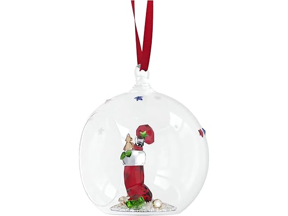 Swarovski Holiday Cheers Stocking and Candy Ball Ornament