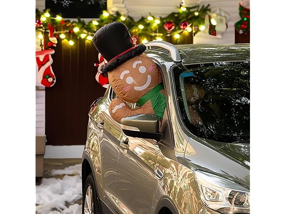 Zone Tech CR0003 Gingerbread Blow-Up Décor for Cars Brown