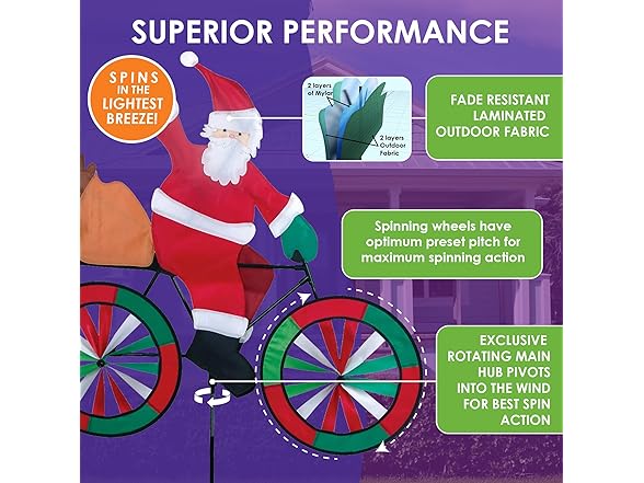 Premier Kites Santa Bike Spinner