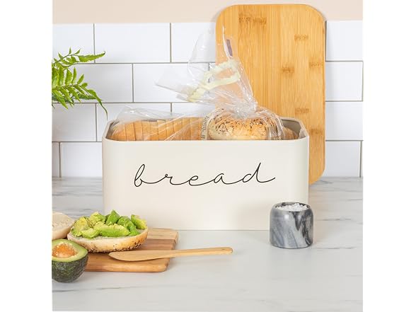 Bloomingville Metal "bread" Bin with Bamboo Lid