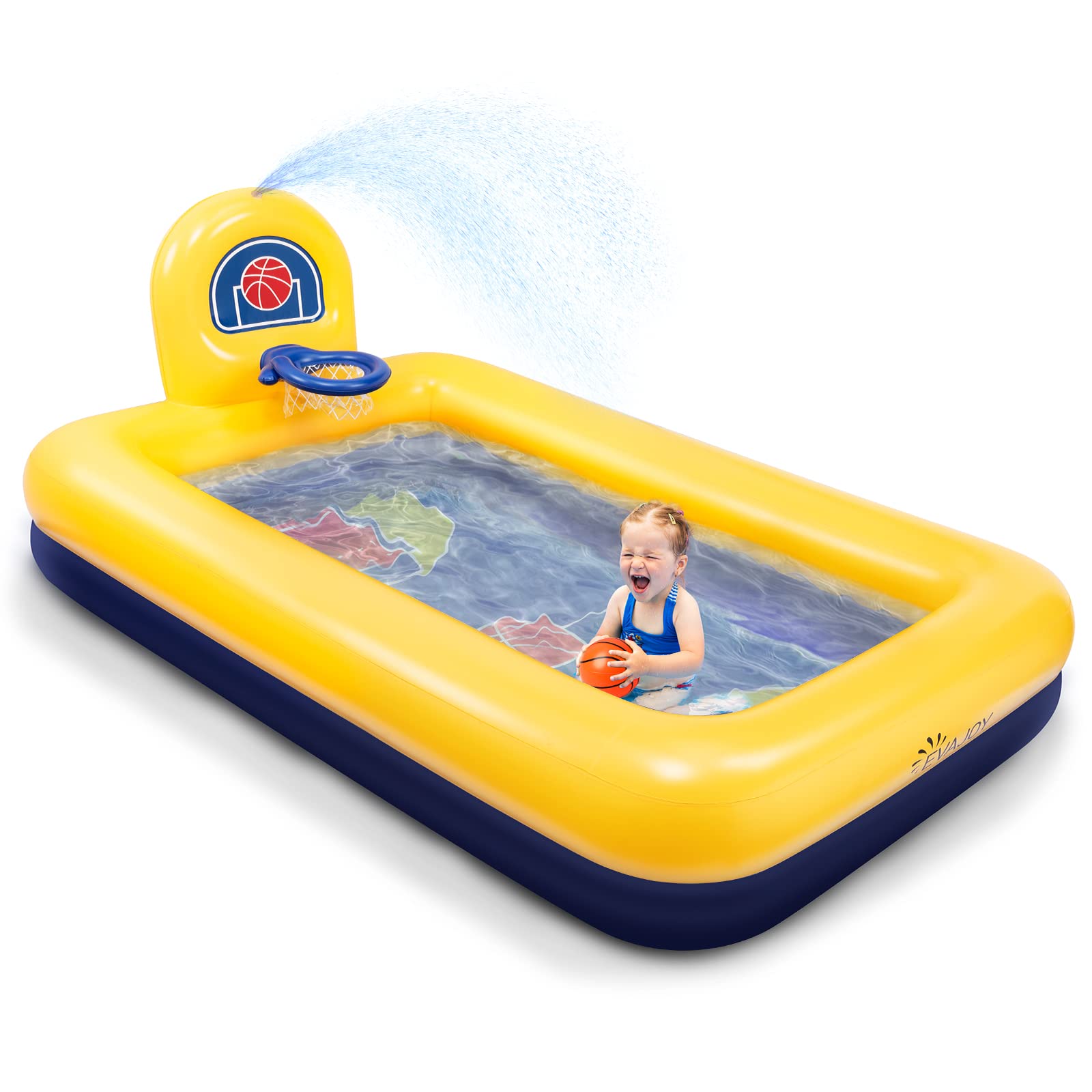 Evajoy Inflatable Kiddie Pool 90x55x3 - Gallery 7