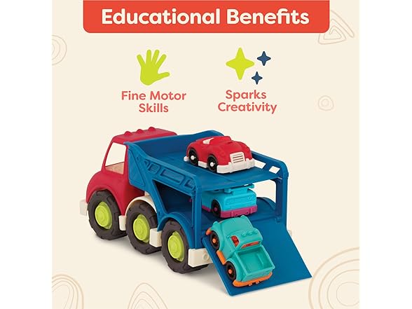 B. toys – Car Carrier Truck – 6 Mini Cars