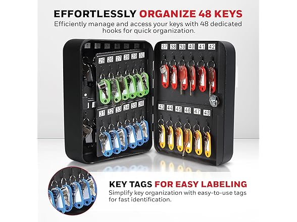 Honeywell - 48 Hooks Small Key Box for Office or Home