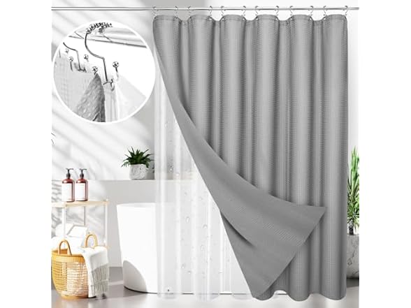 3in1 Waterproof Shower Curtain