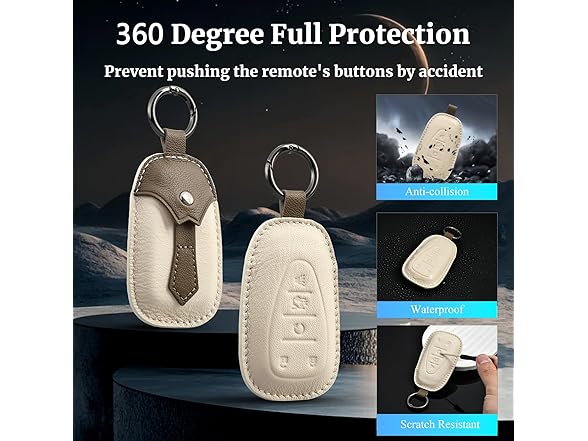 Chevy Key Fob Cover Leather Brown 5btn