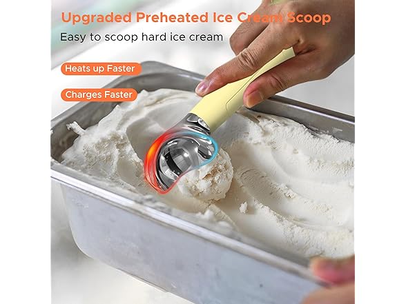 Yellow Heated Ice Cream Scoop