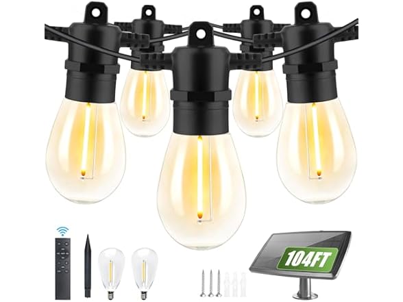 Yusist 104FT(98+6) Solar String Lights