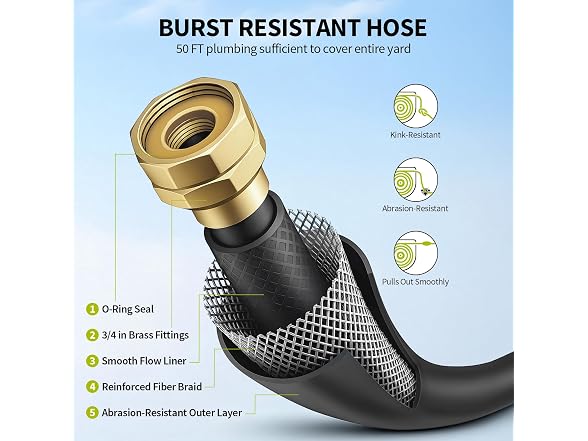 LUCKPRO Retractable Garden Hose Reel