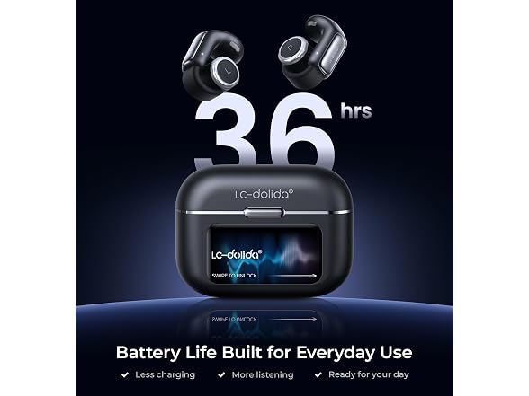 LC-dolida Open-Ear Earbuds LED Display