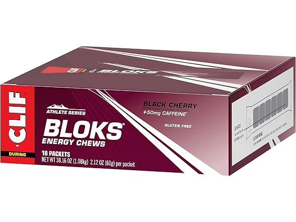 18CT CLIF BLOKS - Black Cherry Flavor with Caffeine