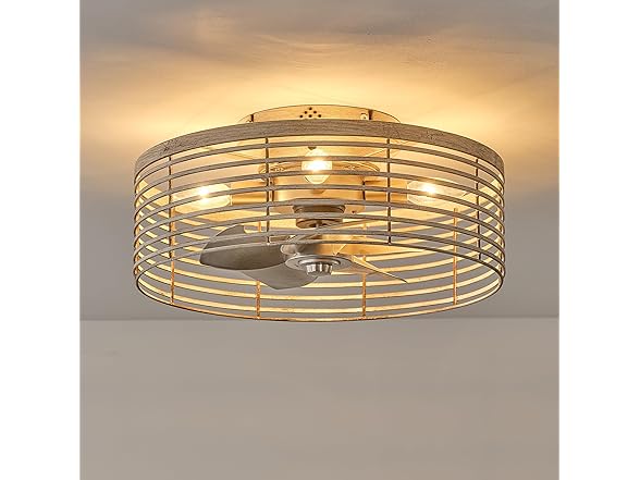 Parrot Uncle 17.7 Inch Caged Ceiling Fan with Light