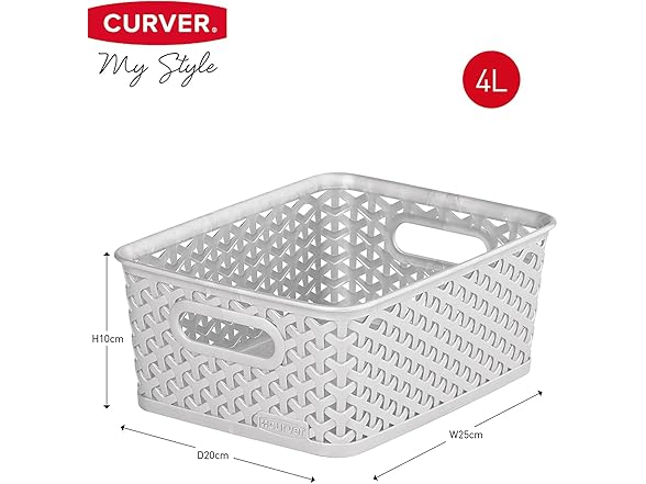 Rattan Storage Baskets 4L 4-Pack