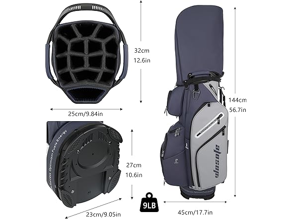 14-Way Golf Cart Bag with Insulated Cooler Pouch