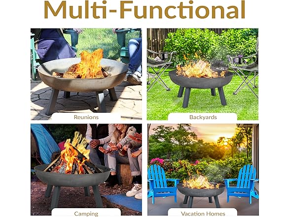 Sunnydaze 34-Inch Cast Iron Heavy-Duty Fire Pit