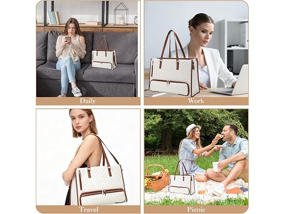 MOVECOM PU Leather Lunch Bag Work Tote