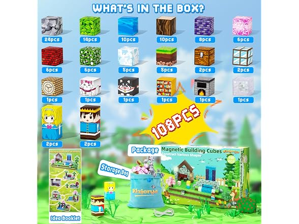 KIZJORYA 108PCS Magnetic Blocks