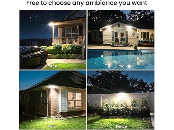 JEJOT 3000LM Solar Security Light 3-Pack