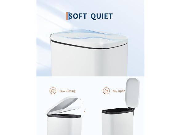 13.2 Gal/50L Kitchen Trash Can White