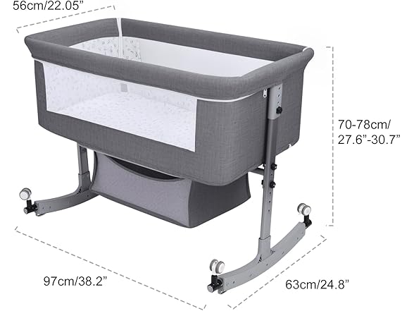 2-in-1 Baby Bassinet Bedside Crib