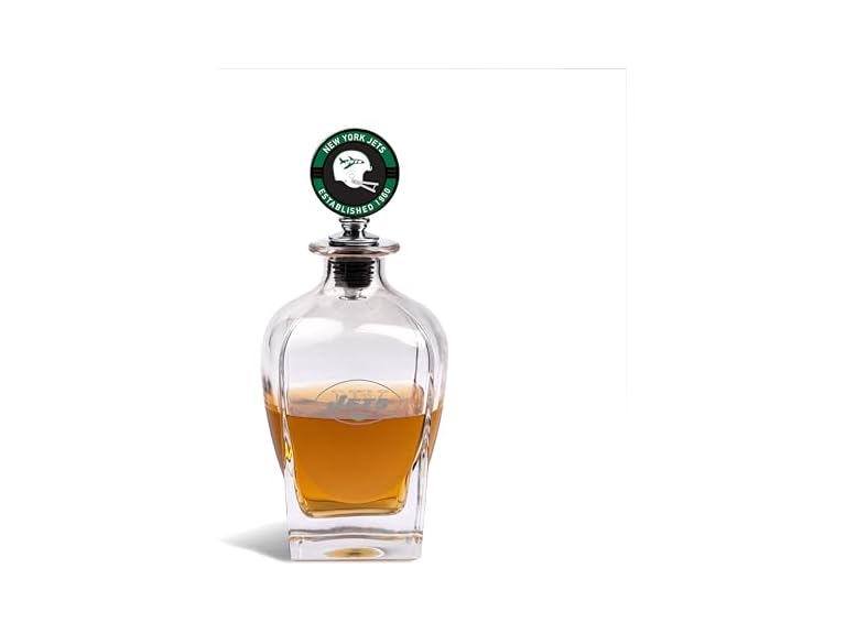 The Memory Company Officially Licensed NFL Team Spirit Decanter Set - Premium Glass Decanter with Team Mascot Stopper, 750ml Capacity, Official NFL Licensed Bar Collection, Whiskey Bourbon Gift