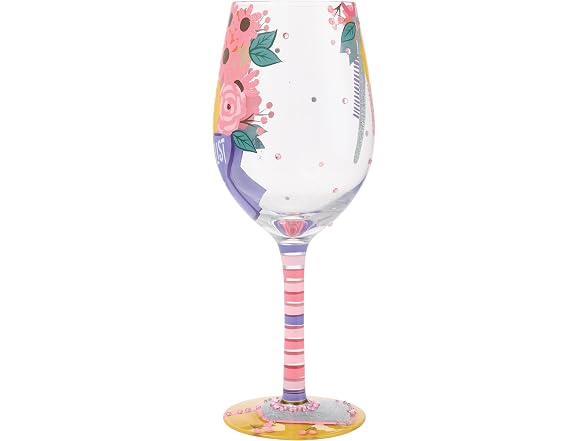 Designs by Lolita Best Hairstylist Ever Hand-Painted Wine Glass 15 oz.