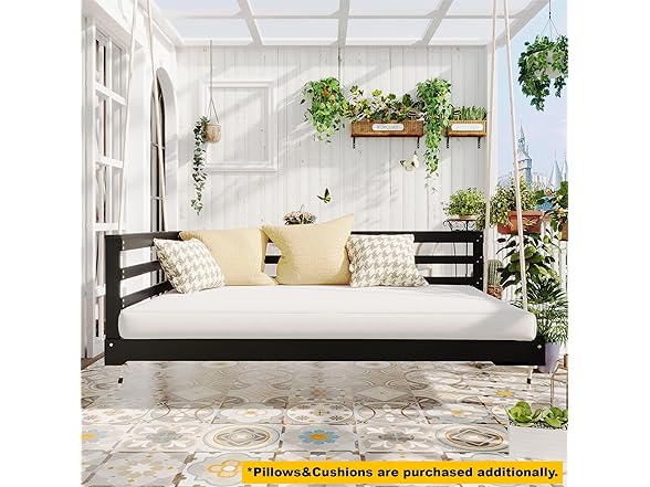 Merax 80" Acacia Wood Swing, Twin -Choose Color