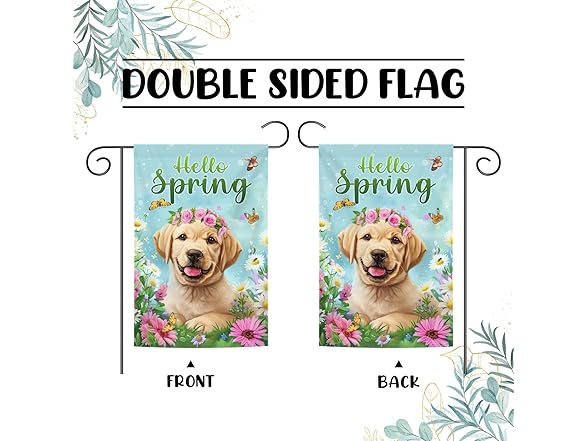 Hello Spring Garden Flag 12x18