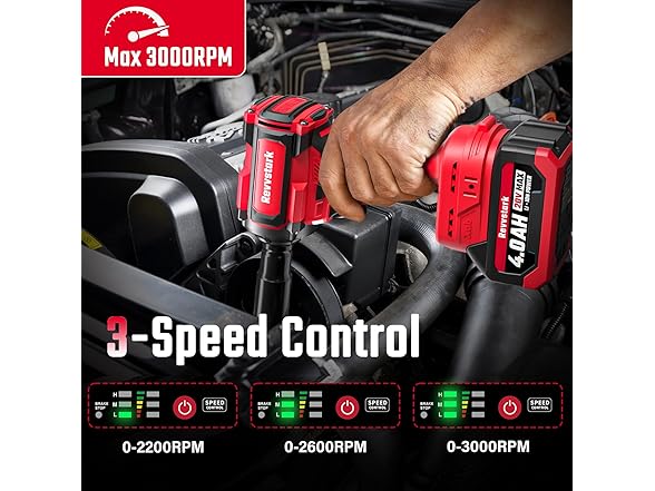 Revvstark Impact Wrench, Max Torque 400