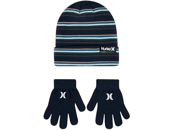 Hurley Kids Obsidian Beanie Set (8-20)