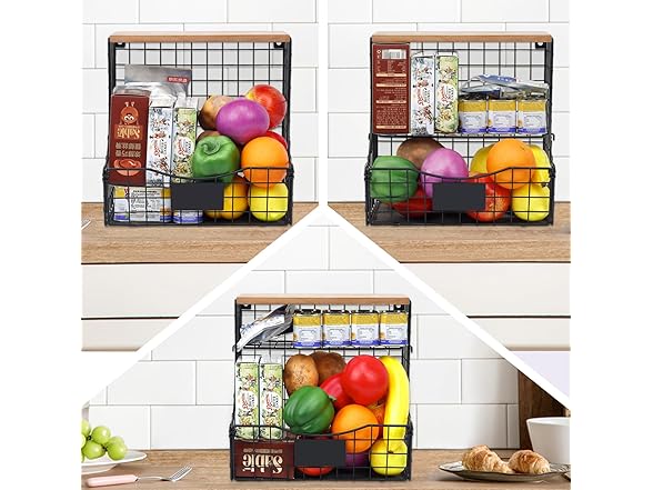 Baowor 2pcs Wall Fruit Basket 